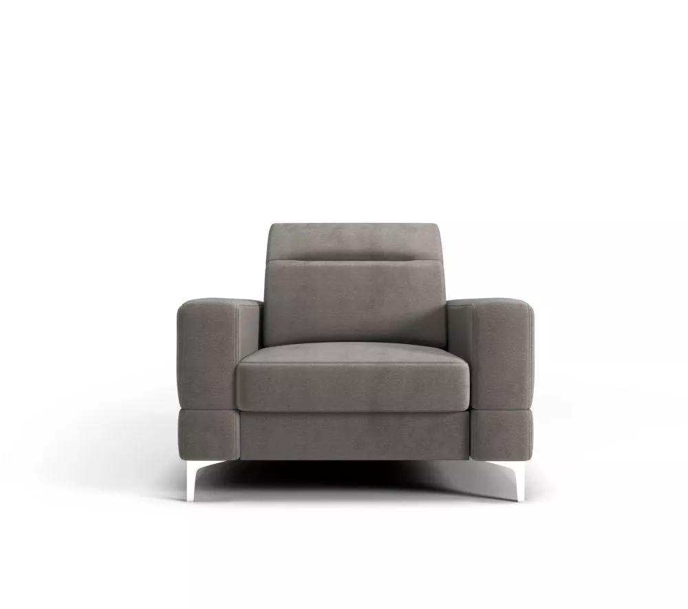 Mīksts krēsls Malibu 1S standard Sēdvietas dziļums: 64 cm, · Pelēks · 104 × 95 × 90 cm
