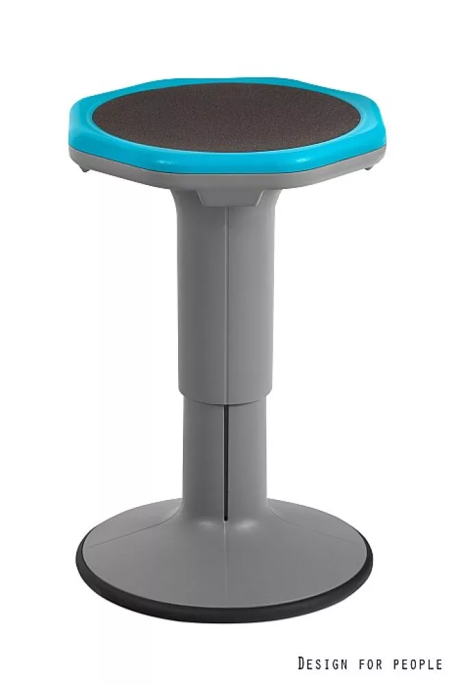 Krēsls Mogoo Elementu krāsa: gaiši zils, Korpusa krāsa: pelēks, Sēdvietas maksimālais augstums: 47 cm, Maksimālais augst