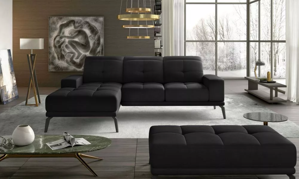 Dīvāns Torrense Lux Standard · Melna · 175 × 265 × 77 cm