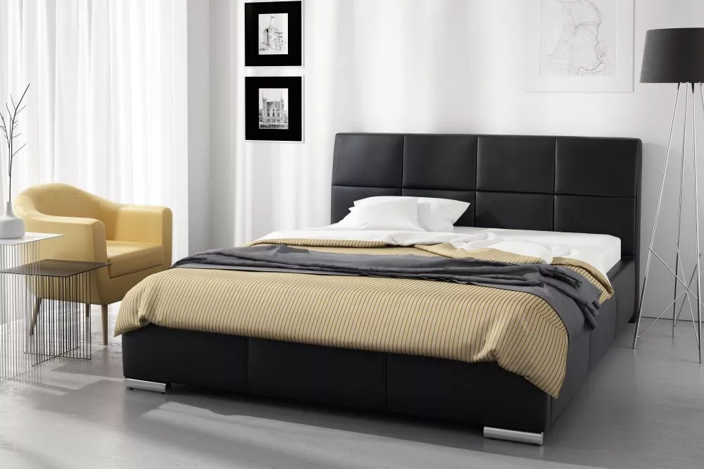 Gulta Monaco standart ar stelāžu Guļamvietas platums: 160 cm, Guļamvietas garums: 200 cm, stelāžas tips: metāla, · Melns