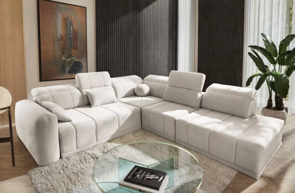 Dīvāns Ravello 9 Standard · Gaišais krēms · 287 × 300 × 82 cm