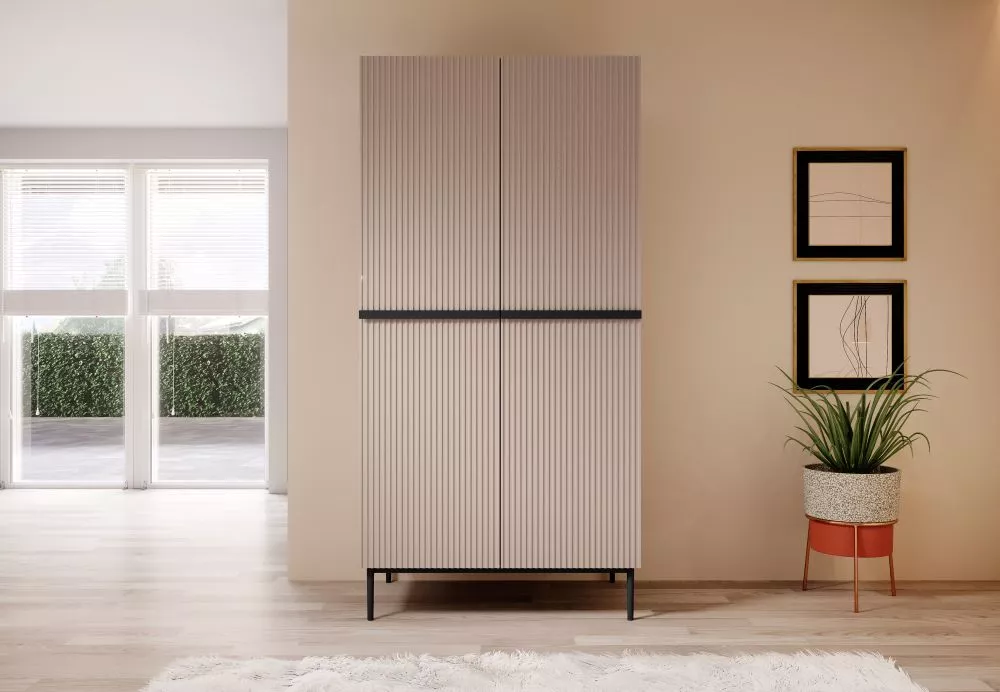 Skapis Nicole SZ100 2D2SZ Black · Rozā · 100 × 62 × 220 cm