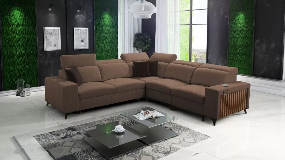 Dīvāns Bartone 3 Standard · Brūns · 283 × 283 × 83 cm