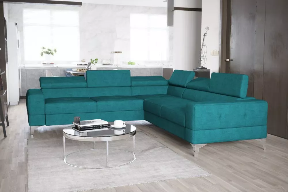 Dīvāns Toscania Max standard · Tirkīzs · 250 × 250 × 78 cm