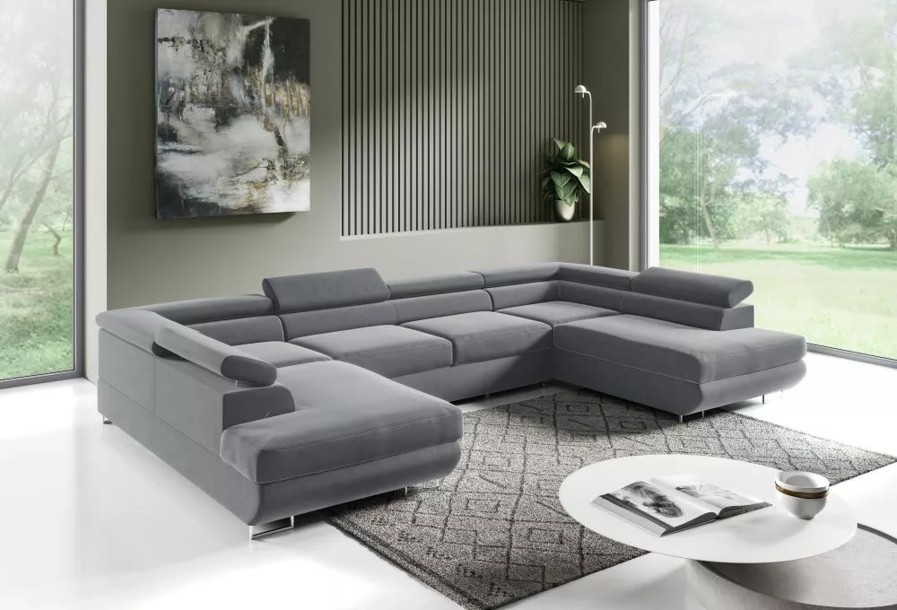 Dīvāns Corner 160 Premium standard · Gaiši pelēks · 201 × 335 × 72 cm