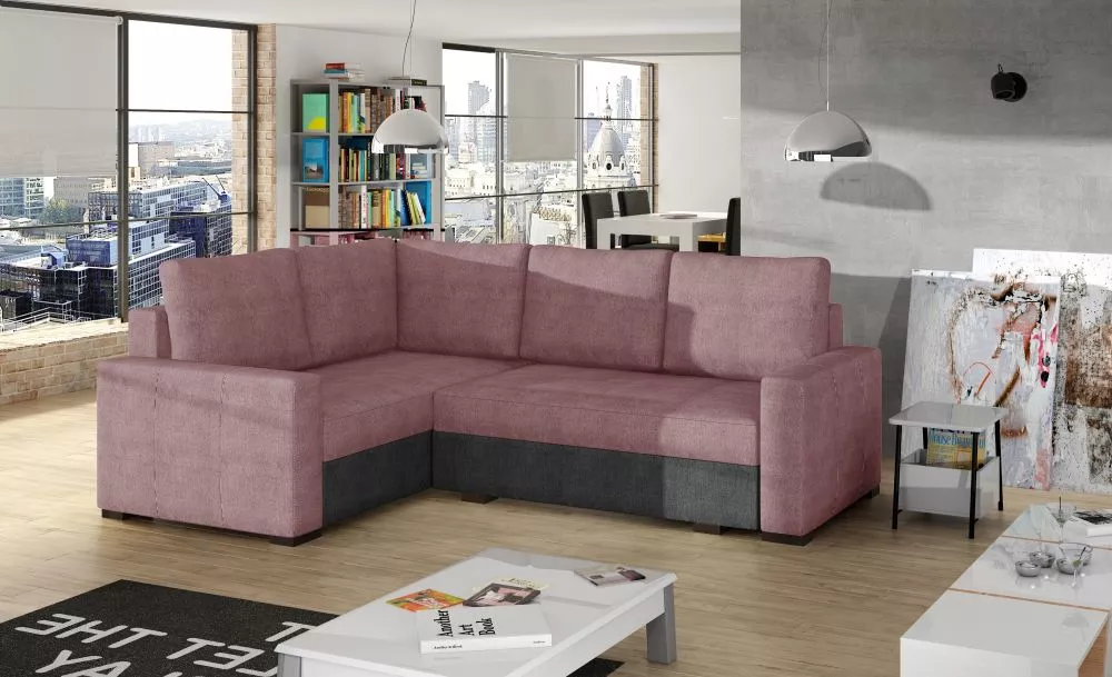 Dīvāns Corona Lux standard · Rozā + pelēks · 162 × 235 × 72 cm