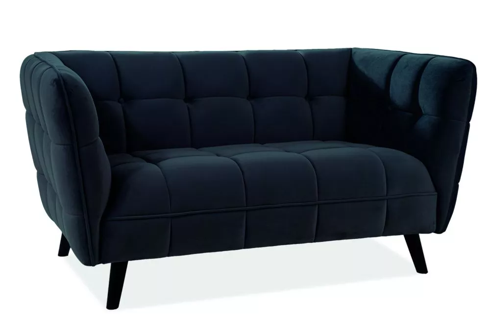 Dīvāns Castello Velvet 3 · Melns · 85 × 200 × 78 cm