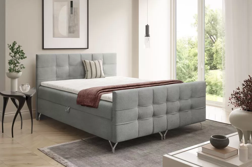 Gulta Top 7 Lux Boxspring Standard Guļamvietas platums: 160 cm, Guļamvietas garums: 200 cm, · Pelēks · 164 × 213 × 115 c