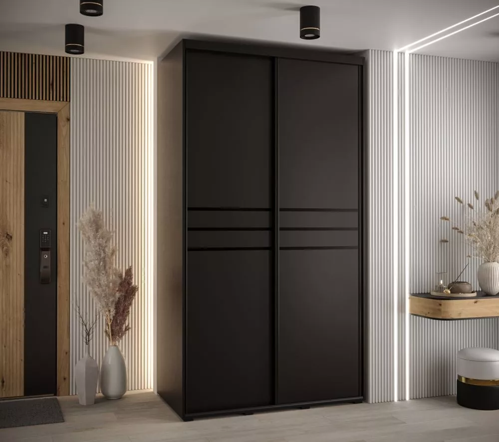 Skapis Cannes 10 · Melns · 130 × 60 × 205.2 cm