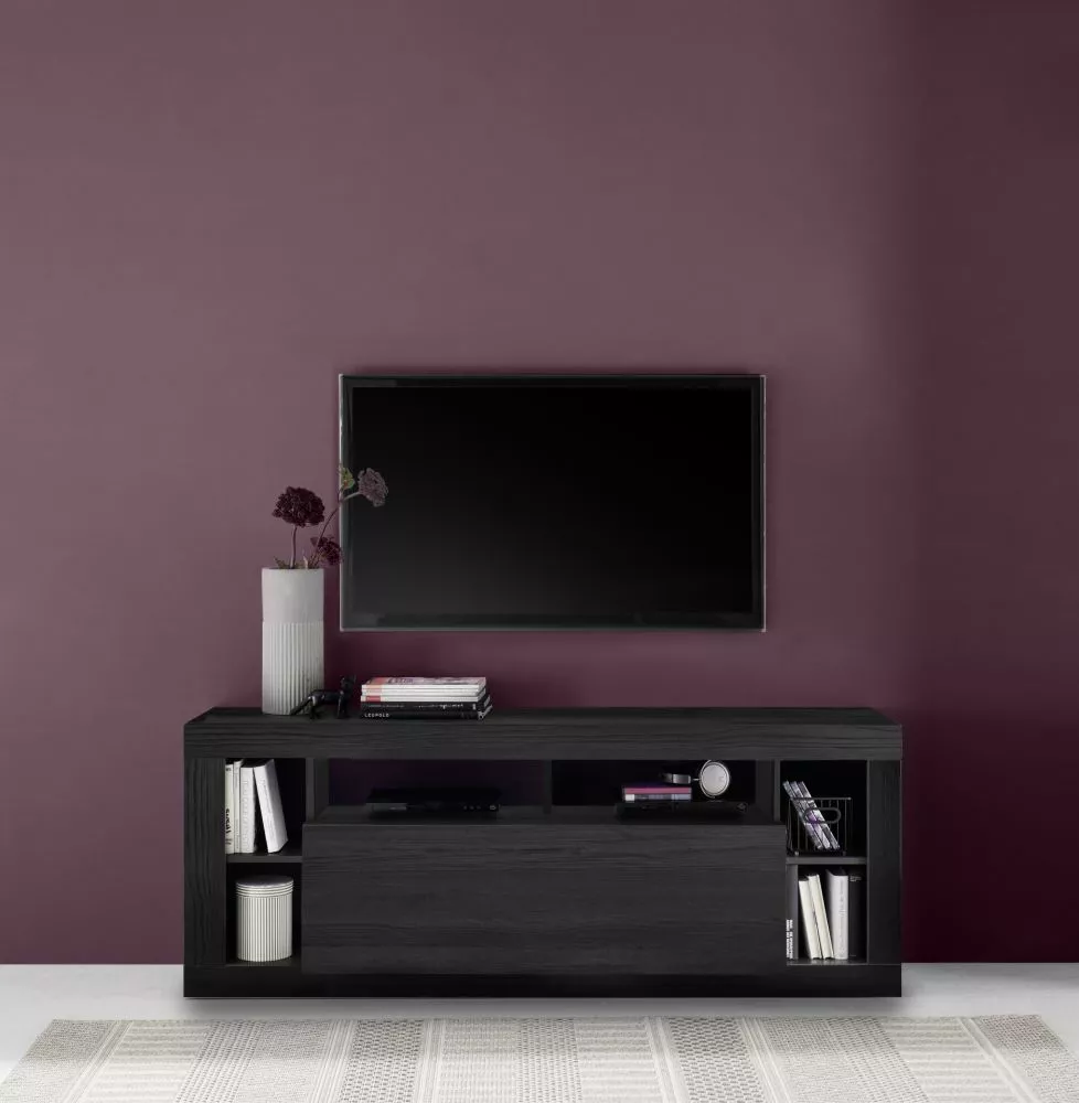 TV tumba Rimini 01 · Melns · 172 × 42 × 66 cm