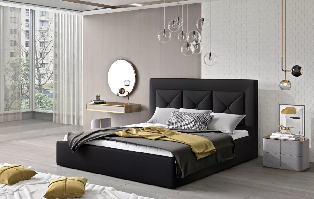 Gulta Cloe Basic ar stelāžu Guļamvietas platums: 140 cm, Guļamvietas garums: 200 cm, stelāžas tips: koka, · Melns · 160 
