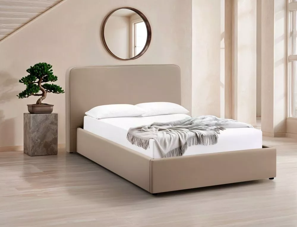 Gulta Lumia ar stelāžu Guļamvietas platums: 160 cm, Guļamvietas garums: 200 cm, · Bēšs · 195 × 219 × 112 cm