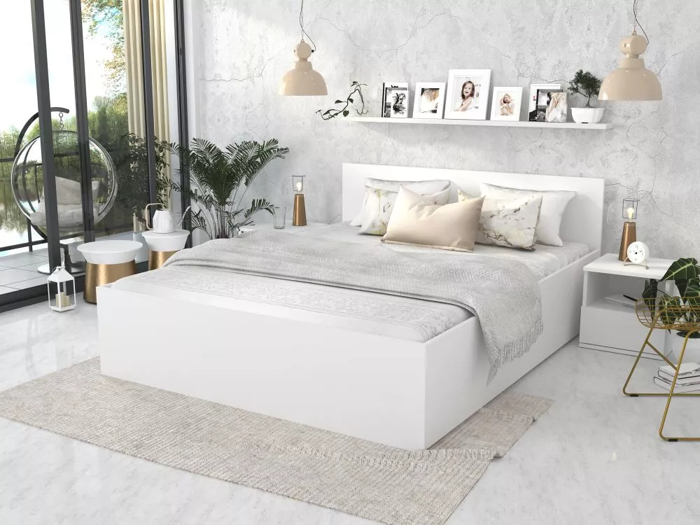 Gulta Panama Plus ar stelāžu Guļamvietas platums: 140 cm, Guļamvietas garums: 200 cm, stelāžas tips: metāla, · Balts · 1
