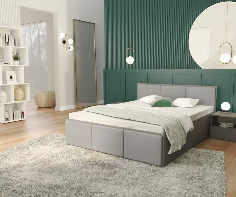 Gulta Panama T Grey ar stelāžu Guļamvietas platums: 140 cm, Korpusa krāsa: pelēks, Guļamvietas garums: 200 cm, stelāžas 