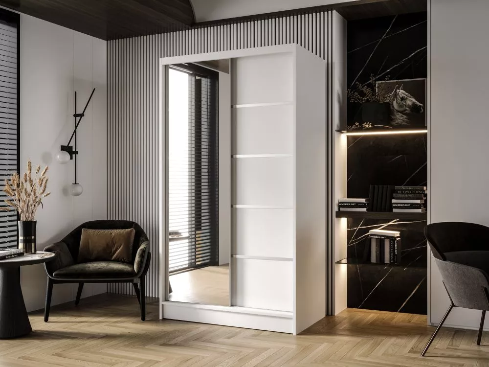 Skapis Detroit 3 · Balts · 100 × 58 × 200 cm