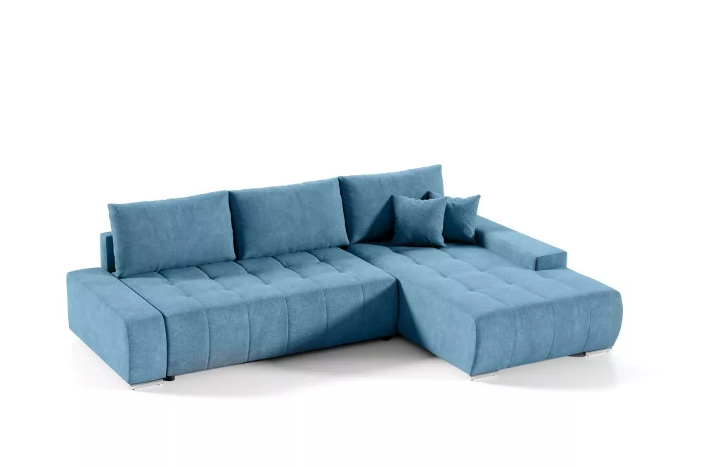 Dīvāns Velutti L Standard · Gaiši zils · 185 × 265 × 85 cm