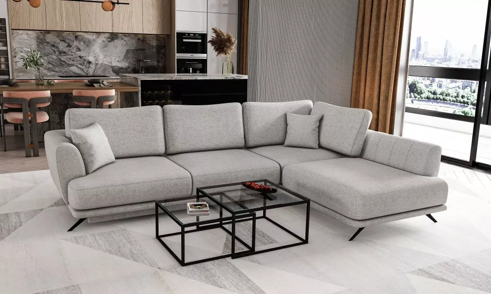 Dīvāns Larde Premium Standard · Gaiši pelēks · 178 × 280 × 90 cm