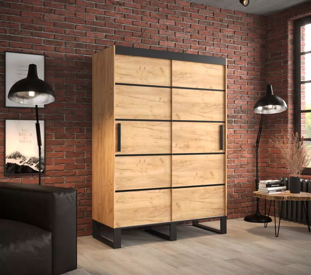 Skapis Loft V1 · Ozols craft zelts · 150 × 62 × 212 cm