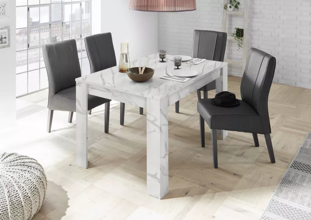 Galds Ice Carrara S137 · Marmora balts · 137 × 79 × 90 cm
