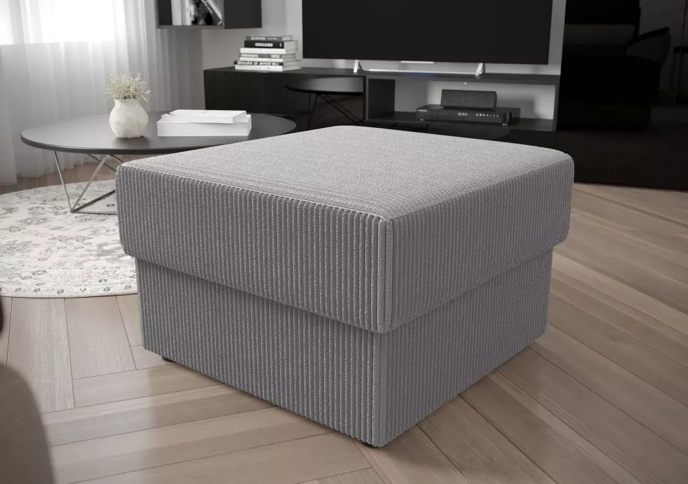 Pufs Rebi P Standard Auduma numurs: Poso 110, · Pelēks · 70 × 36 × 70 cm