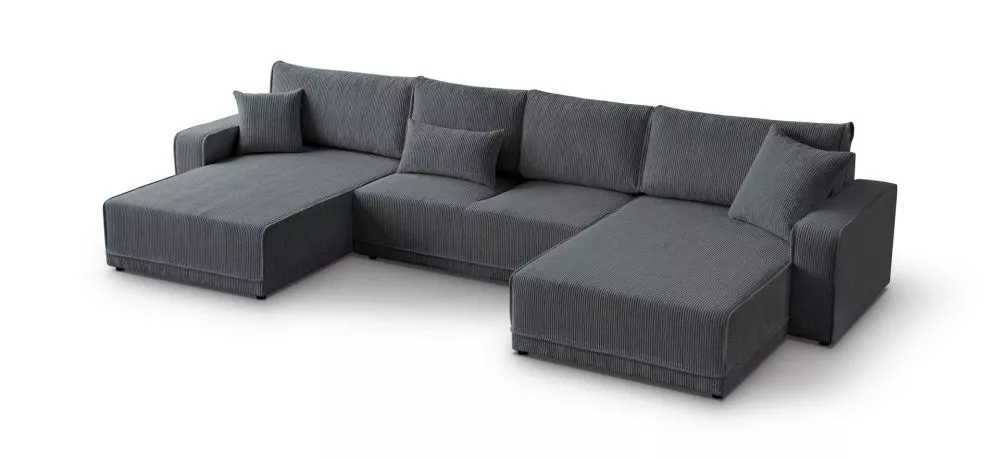 Dīvāns Primo U Comfort standard · Antracīts · 185 × 390 × 86 cm