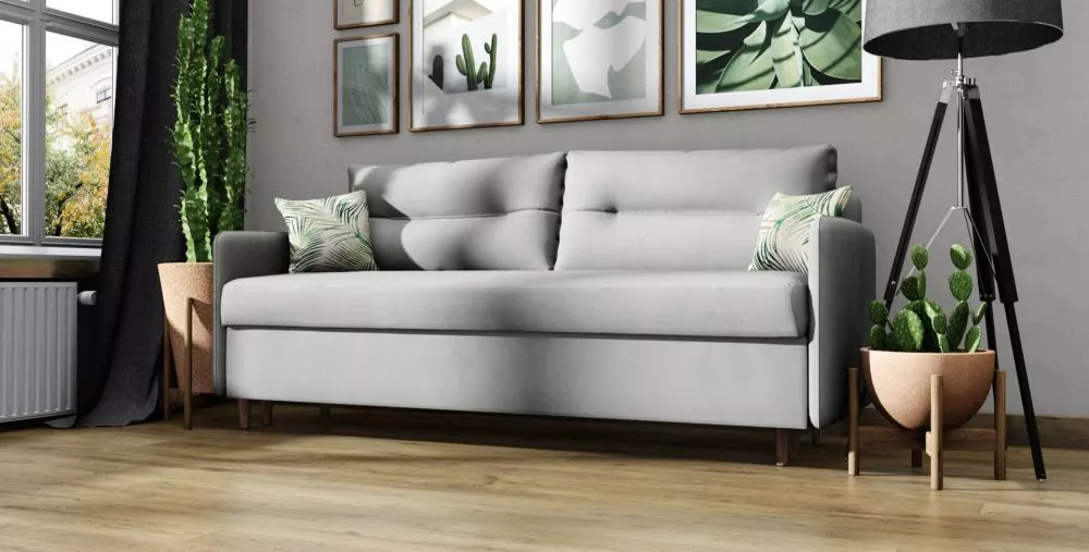 Dīvāns Alexa standard · Gaiši pelēks · 85 × 210 × 100 cm