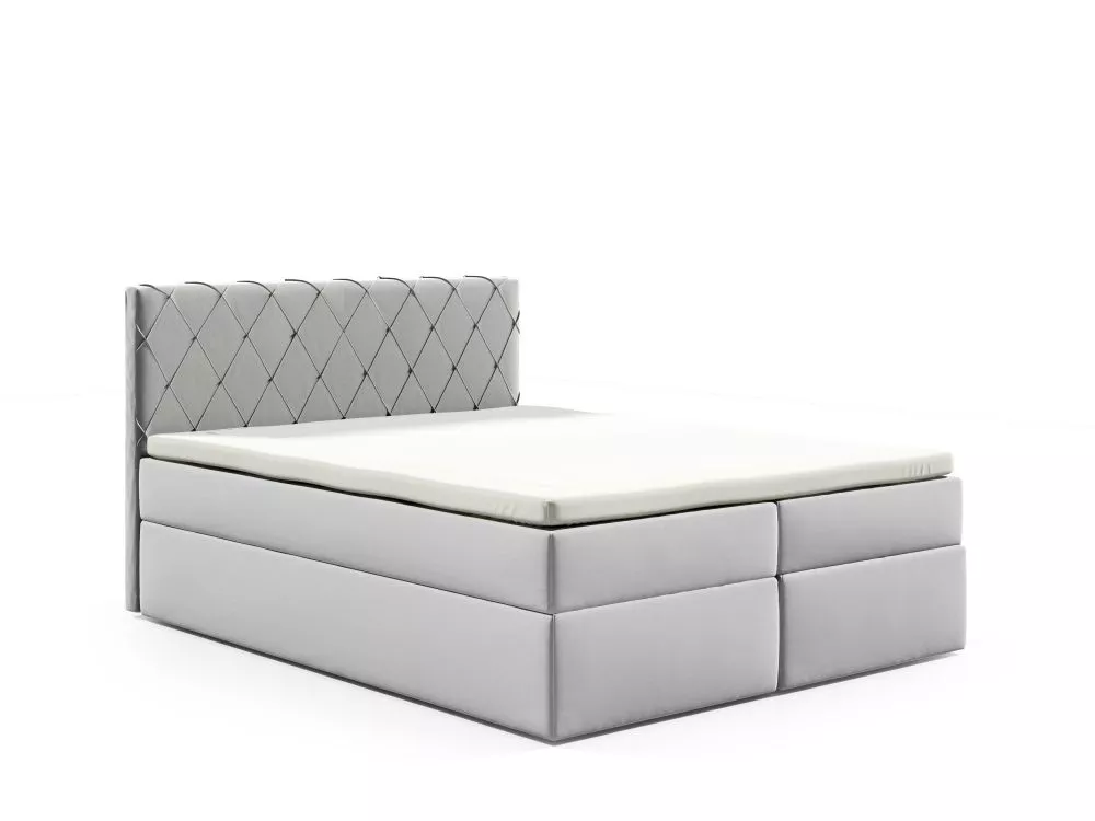 Gulta Galloper Boxspring Standard Guļamvietas platums: 140 cm, Guļamvietas garums: 200 cm, · Gaiši pelēks · 140 × 215 × 