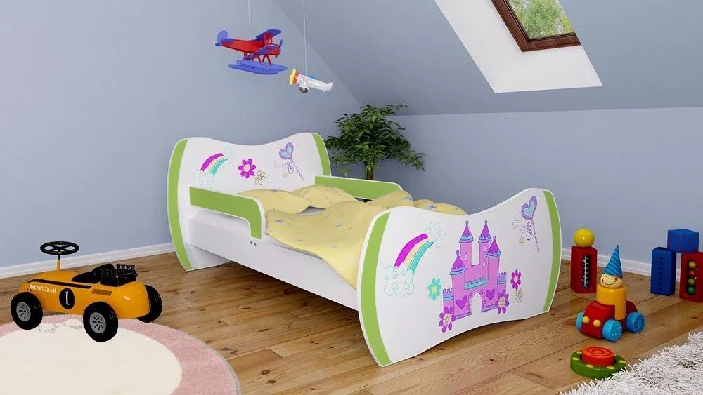 Bērnu gulta Dream L01 140x70 DM36 ar stelāžu Guļamvietas platums: 70 cm, Guļamvietas garums: 140 cm, · 94 × 144 × 71 cm