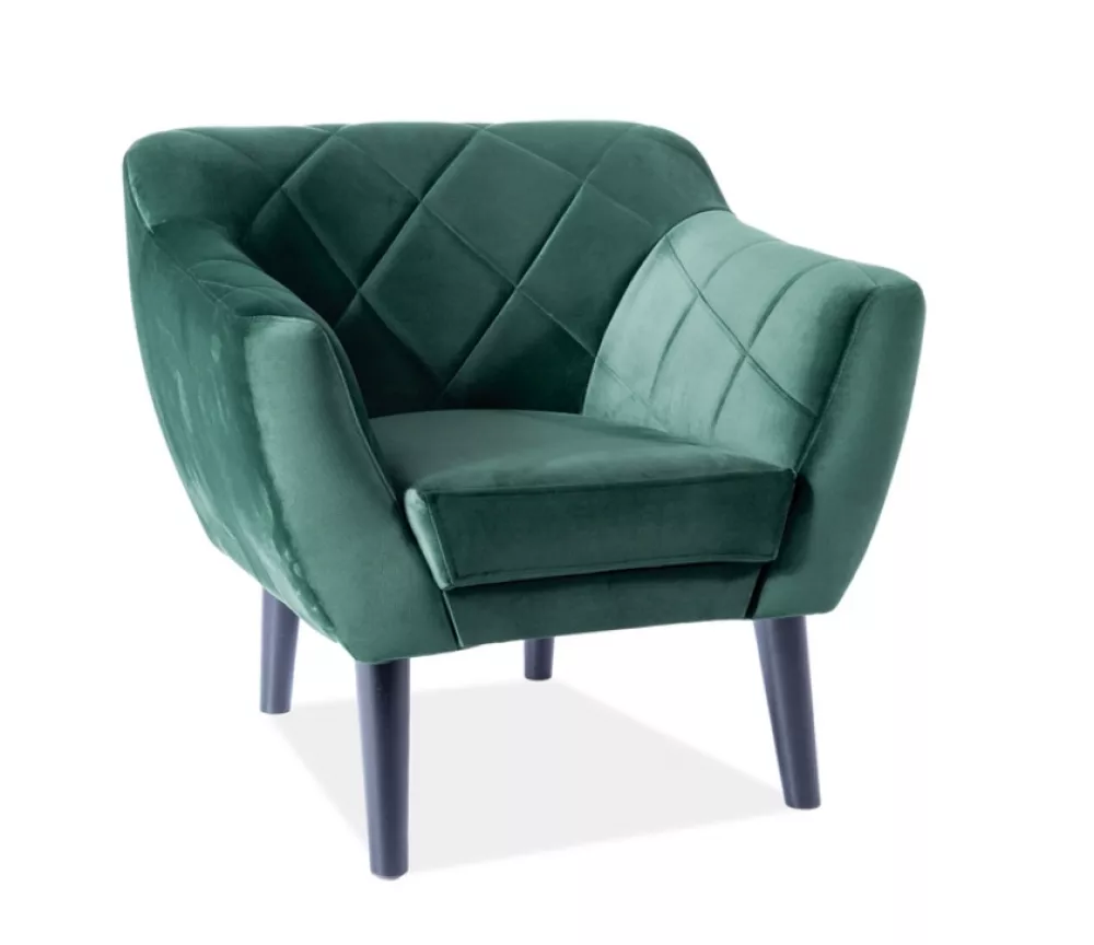 Mīksts krēsls Karo 1 Velvet Sēdvietas dziļums: 54 cm, · Zaļš · 78 × 75 × 76 cm