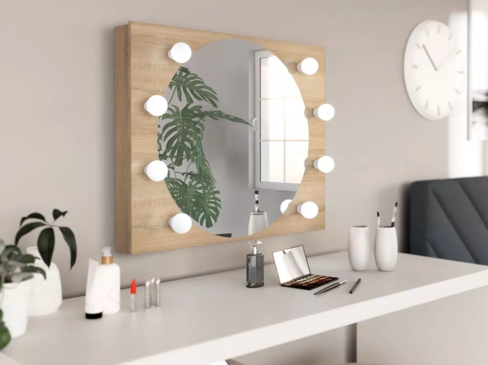 Spogulis 8 LED · Sonoma · 80 × 9.8 × 65 cm