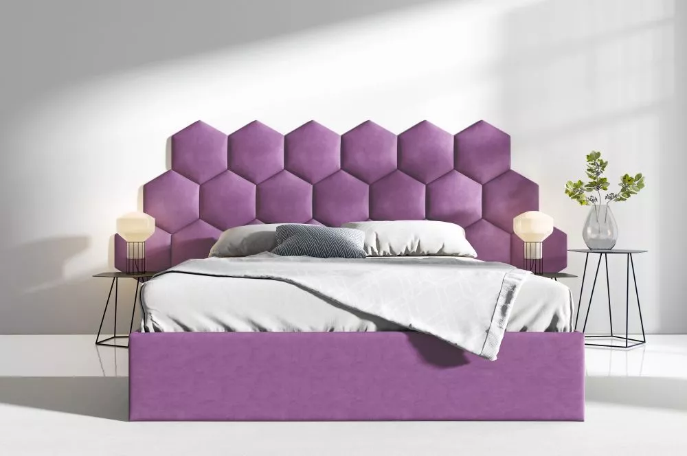 Gulta Lucy 1 ar stelāžu Guļamvietas platums: 160 cm, Guļamvietas garums: 200 cm, stelāžas tips: koka, · Violets · 168 × 