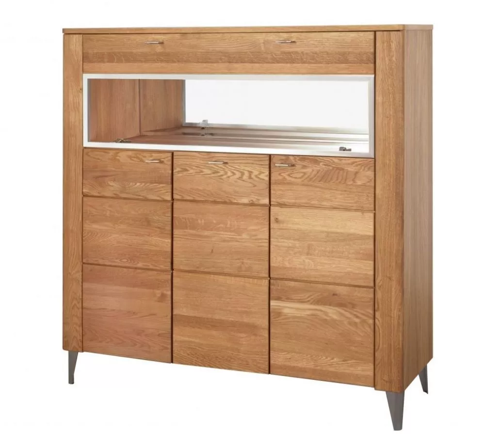 Kumode Latina 48 ar LED · Medus ozols · 126 × 42 × 134 cm