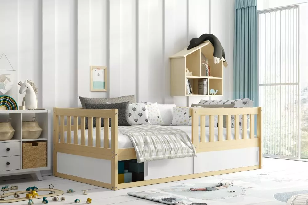 Bērnu gulta Smart Basic ar stelāžu Guļamvietas platums: 80 cm, Guļamvietas garums: 160 cm, · 86 × 164.5 × 51 cm