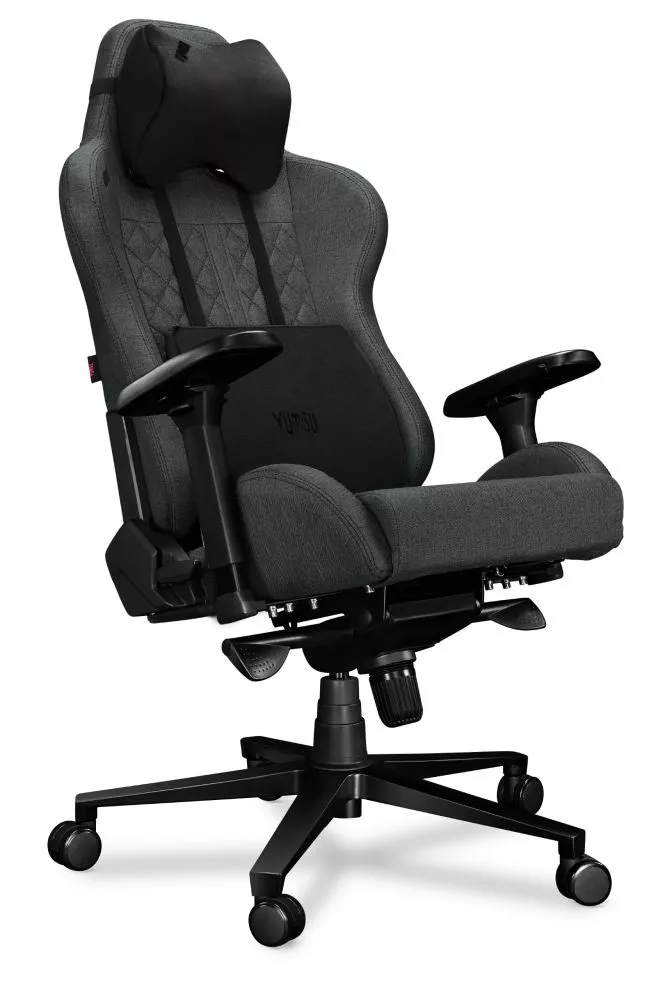 Datorkrēsls Yumisu 2050 Korpusa krāsa: pelēks, Elementu krāsa: melns, Sēdvietas platums: 39 cm, · 70 × 70 × 133 cm