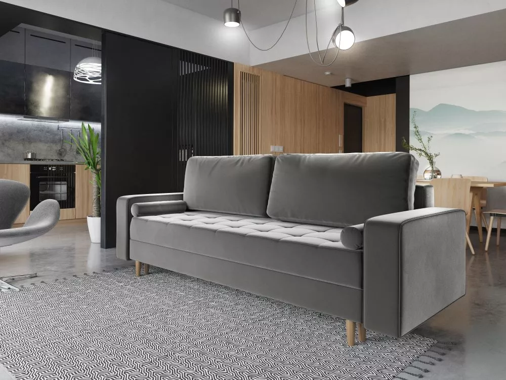 Dīvāns Prima Sofa standard · Pelēks · 91 × 238 × 90 cm