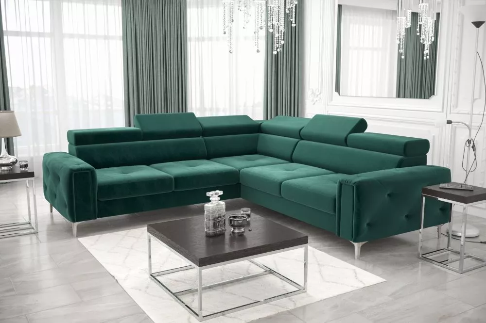 Dīvāns Orion 1 standard · Zaļš · 255 × 255 × 78 cm