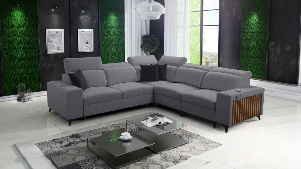 Dīvāns Bartone 3 Standard · Pelēks · 283 × 283 × 83 cm