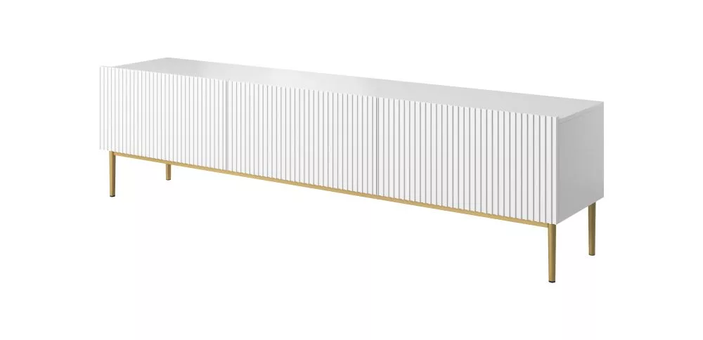 TV tumba Nicole RTV 200 2K1SZ Gold · Balts · 200 × 45 × 53 cm