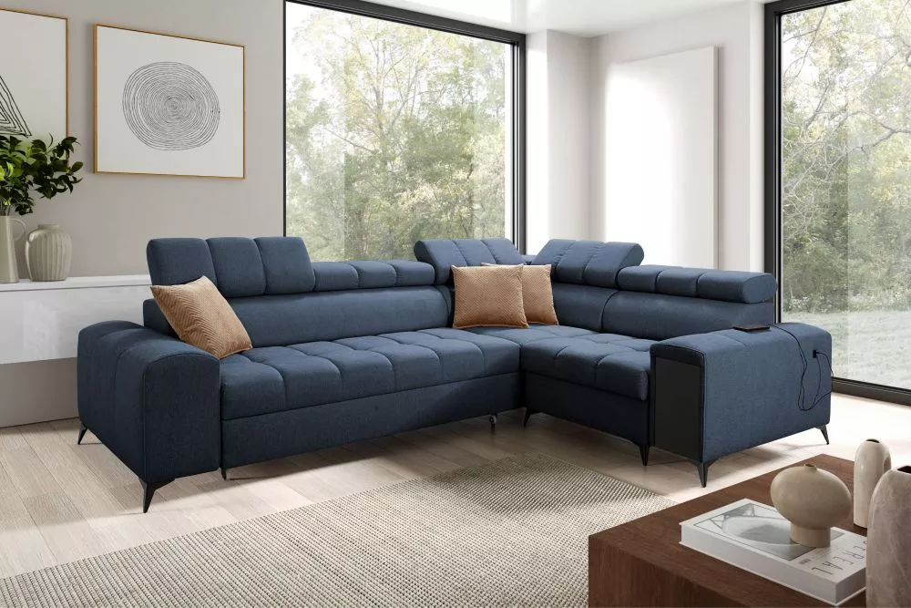 Dīvāns Greco 2 Comfort Standard · Zils · 204 × 280 × 84 cm