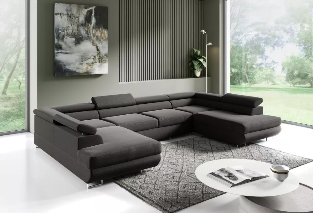 Dīvāns Corner 160 standard · Grafīts · 201 × 335 × 72 cm