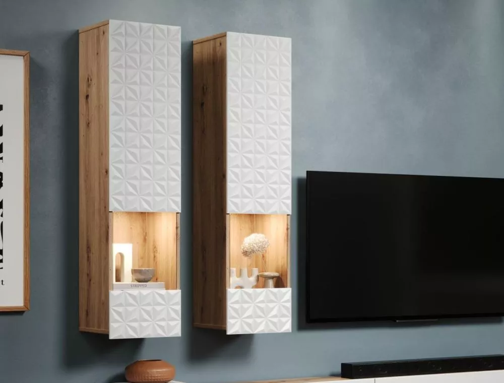 Sekcija Rezzo Set ar LED Korpusa krāsa: ozols artisan, · 240 × 30 × 200 cm