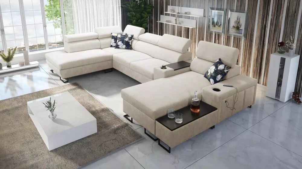 Dīvāns Melody 5 Premium Standard · Krēma · 220 × 375 × 84 cm