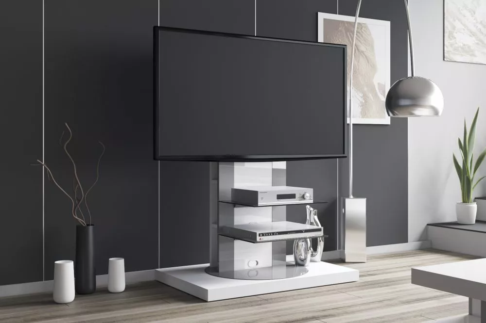 TV tumba RTV Roma 2 · Balts · 90 × 59 × 124.5 cm