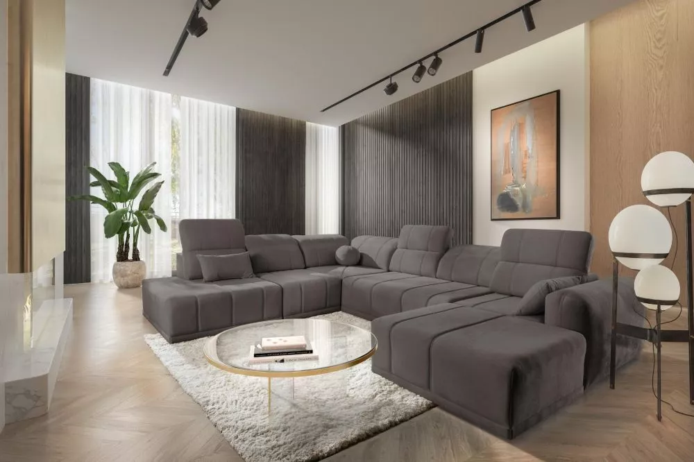 Dīvāns Ravello 10 Standard · Brūni pelēks · 300 × 360 × 82 cm
