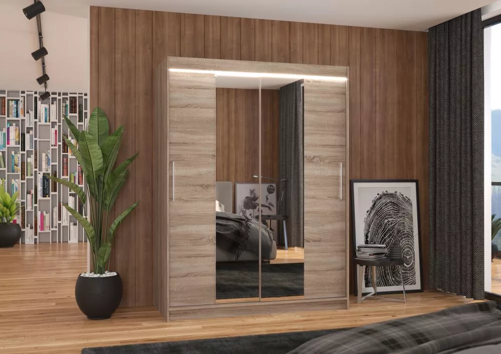 Skapis Iness ar LED · Trifele · 150 × 58 × 200 cm