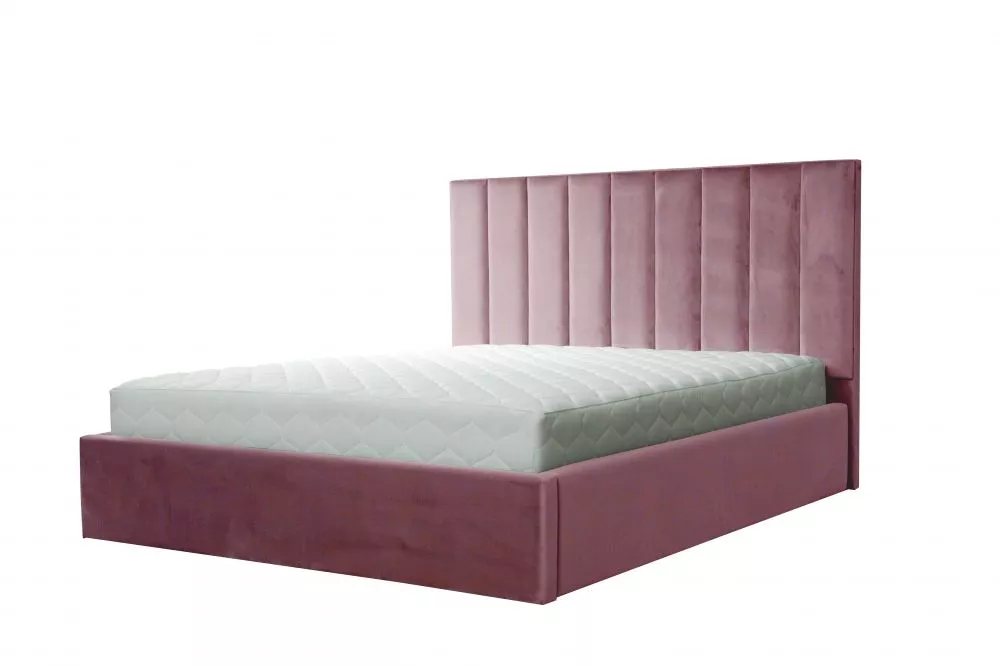 Gulta Tulipano standard ar stelāžu Guļamvietas platums: 160 cm, Guļamvietas garums: 200 cm, stelāžas tips: koka, · Rozā 