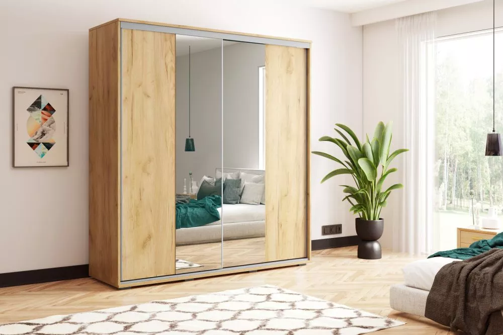 Skapis Modern A3 · Ozols craft zelts · 175 × 62 × 245 cm