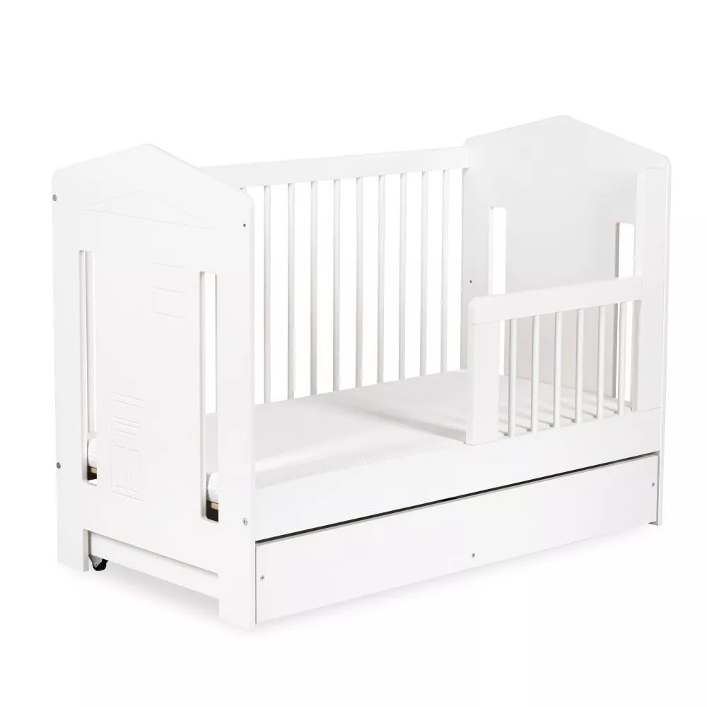 Bērnu gulta Ida Premium 60x120 ar stelāžu Guļamvietas platums: 60 cm, Guļamvietas garums: 120 cm, · 65 × 124 × 94 cm