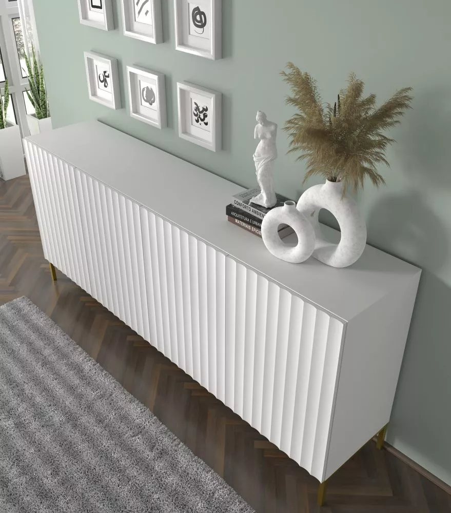 Kumode Wave 04 · Balts · 200 × 42 × 87 cm