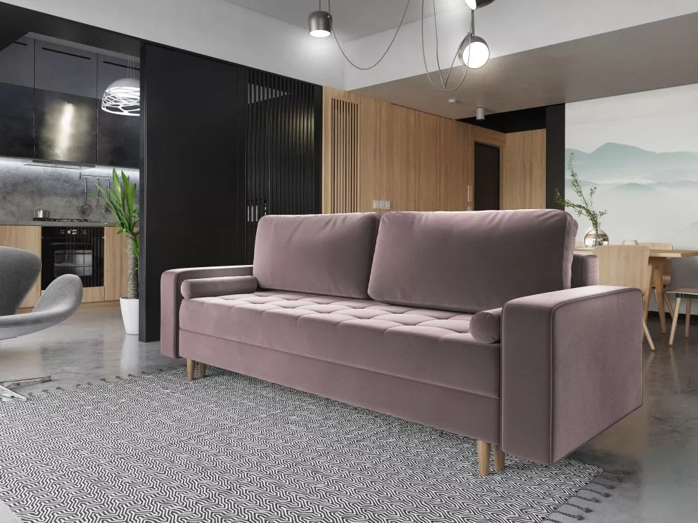Dīvāns Prima Sofa standard · Rozā · 91 × 238 × 90 cm